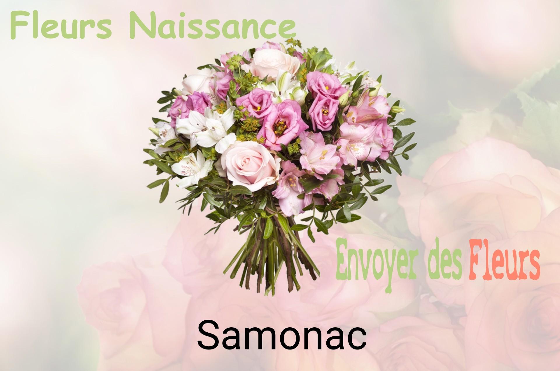 Bouquet de fleurs de naissance livré à Samonac